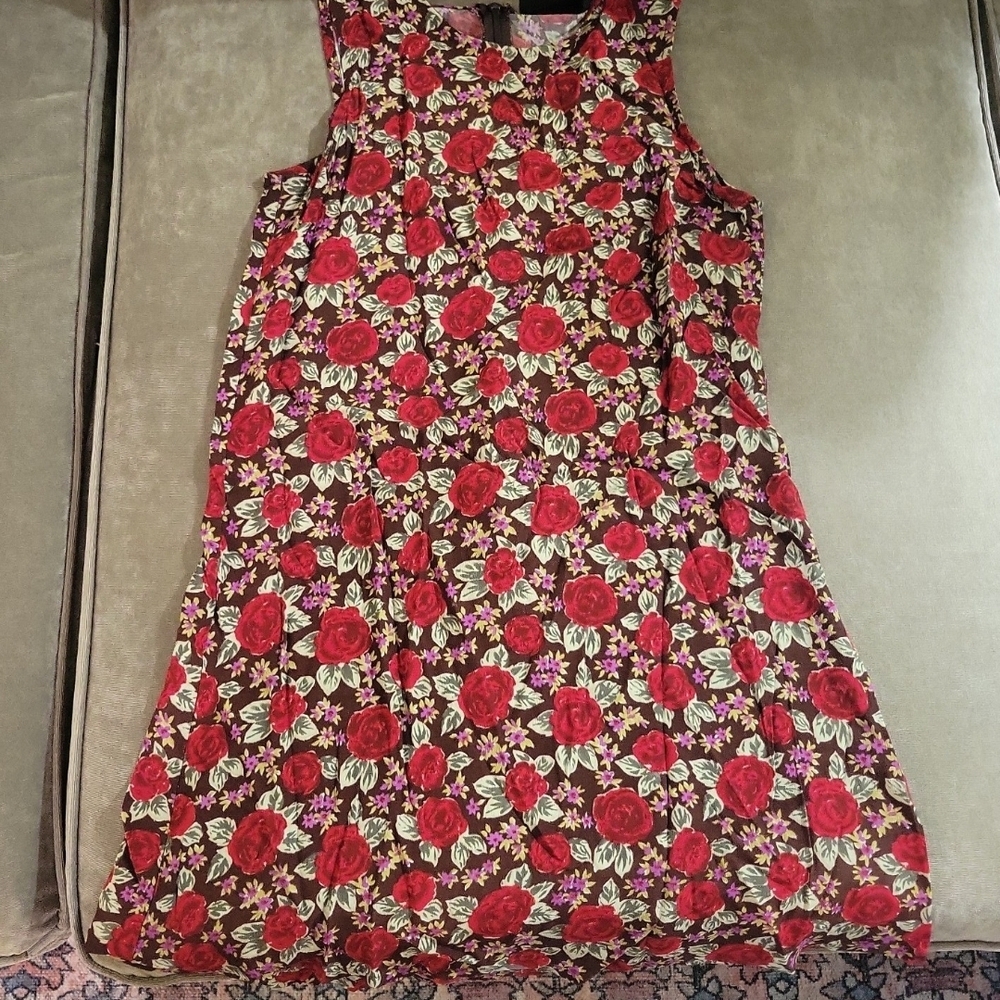 Style & Co. Floral Mini Dress - Red and Green